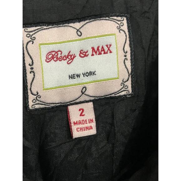 Becky & Max Women's Purple Black Floral Print Summer Dress SIZE 2 - Picture 6 of 7